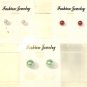 Lot 3 Green Red Gray Pearl Finish Stud Earrings