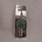 Green Acrylic Flower Rhinestone Hair Clip Alligator Salon Barrette Silver Tone