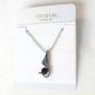 Dk Purple Austrian Crystal Swan Bird Wing Necklace Earrings White GoldPlated 18K