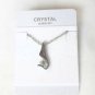 Clear Austrian Crystal Swan Bird Wing Necklace Earrings White Gold Plated 18K
