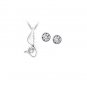 Clear Austrian Crystal Swan Bird Wing Necklace Earrings White Gold Plated 18K