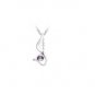Purple Austrian Crystal Swan Bird Wing Necklace Earrings White Gold Plated 18K