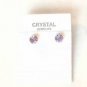 Purple Austrian Crystal Swan Bird Wing Necklace Earrings White Gold Plated 18K