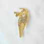 Clear Pretty Kitty Cat Fashion Brooch Broach Pin Gold Tone