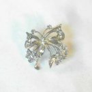 Clear Fancy Butterfly Fashion Brooch Broach Pin Silver Tone