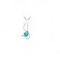 Blue Austrian Crystal Swan Bird Wing Necklace Earrings White Gold Plated 18K