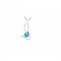 Blue Austrian Crystal Swan Bird Wing Necklace Earrings White Gold Plated 18K