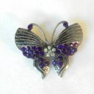 Purple Butterfly Fashion Brooch Broach Pin Silver Tone