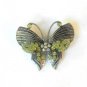 Light Green Butterfly Fashion Brooch Broach Pin Silver Tone
