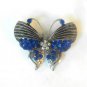 Blue Butterfly Fashion Brooch Broach Pin Silver Tone