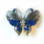 Blue Butterfly Fashion Brooch Broach Pin Silver Tone