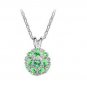 Green Austrian Crystal Drill Disco Ball Necklace Earrings White Gold Plated 18K