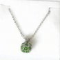 Green Austrian Crystal Drill Disco Ball Necklace Earrings White Gold Plated 18K