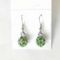 Green Austrian Crystal Drill Disco Ball Necklace Earrings White Gold Plated 18K