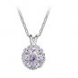 Purple Austrian Crystal Drill Disco Ball Necklace Earrings White Gold Plated 18K
