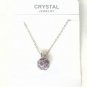 Purple Austrian Crystal Drill Disco Ball Necklace Earrings White Gold Plated 18K