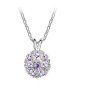 Purple Austrian Crystal Drill Disco Ball Necklace Earrings White Gold Plated 18K
