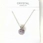 Purple Austrian Crystal Drill Disco Ball Necklace Earrings White Gold Plated 18K