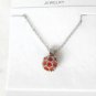 Orange Austrian Crystal Drill Disco Ball Necklace Earrings White Gold Plated 18K