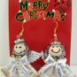 Silver Gold Tone White Angel Dangle Earrings Christmas Holiday