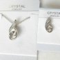 Clear Austrian Crystal Teardrop Necklace Set Stud Earrings White Gold Plated 18K