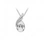 Clear Austrian Crystal Teardrop Necklace Set Stud Earrings White Gold Plated 18K