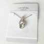 Clear Austrian Crystal Teardrop Necklace Set Stud Earrings White Gold Plated 18K