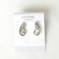 Clear Austrian Crystal Teardrop Necklace Set Stud Earrings White Gold Plated 18K