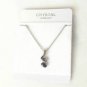 Purple Austrian Crystal Swirl Pendant Necklace White Gold Plated 18K