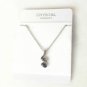 Purple Austrian Crystal Swirl Pendant Necklace White Gold Plated 18K