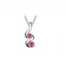 Pink Austrian Crystal Swirl Pendant Necklace White Gold Plated 18K