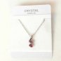 Pink Austrian Crystal Swirl Pendant Necklace White Gold Plated 18K