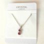 Pink Austrian Crystal Swirl Pendant Necklace White Gold Plated 18K