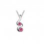 Pink Austrian Crystal Swirl Pendant Necklace White Gold Plated 18K