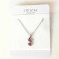 Pink Austrian Crystal Swirl Pendant Necklace White Gold Plated 18K