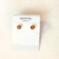 Yellow Amber Crystal Pendant Necklace Set Stud Earrings White Gold Plated 18K