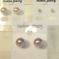 Lot 3 Purple Yellow White Pearl Finish Stud Earrings