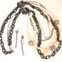 Filigree Ball Multi Strand Necklace Set Black Pearl Tone Beads Dangle Earrings
