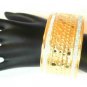 Gold Silver Tone Textured Cuff Bracelet Circles