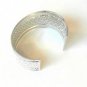 Silver Tone Textured Cuff Bracelet Circles