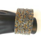 Metallic Black Seed Bead Wire Wrap Cuff Bracelet