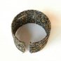 Metallic Black Seed Bead Wire Wrap Cuff Bracelet