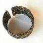 Metallic Black Seed Bead Wire Wrap Cuff Bracelet