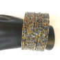 Metallic Black Seed Bead Wire Wrap Cuff Bracelet