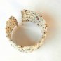 White Seed Bead Wire Wrap Cuff Bracelet