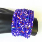 Purple Seed Bead Wire Wrap Cuff Bracelet