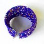Purple Seed Bead Wire Wrap Cuff Bracelet