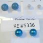 Lot 3 Blue White Stud Pearl Tone Earrings