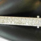 Clear Rhinestone Studded Silver Tone Alligator Hair Clip Barrette
