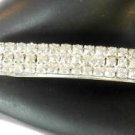 Clear Rhinestone Studded Silver Tone Hair Clip Barrette Gorgeous!